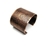 Wide Paisley  Floral Bracelet Cuff