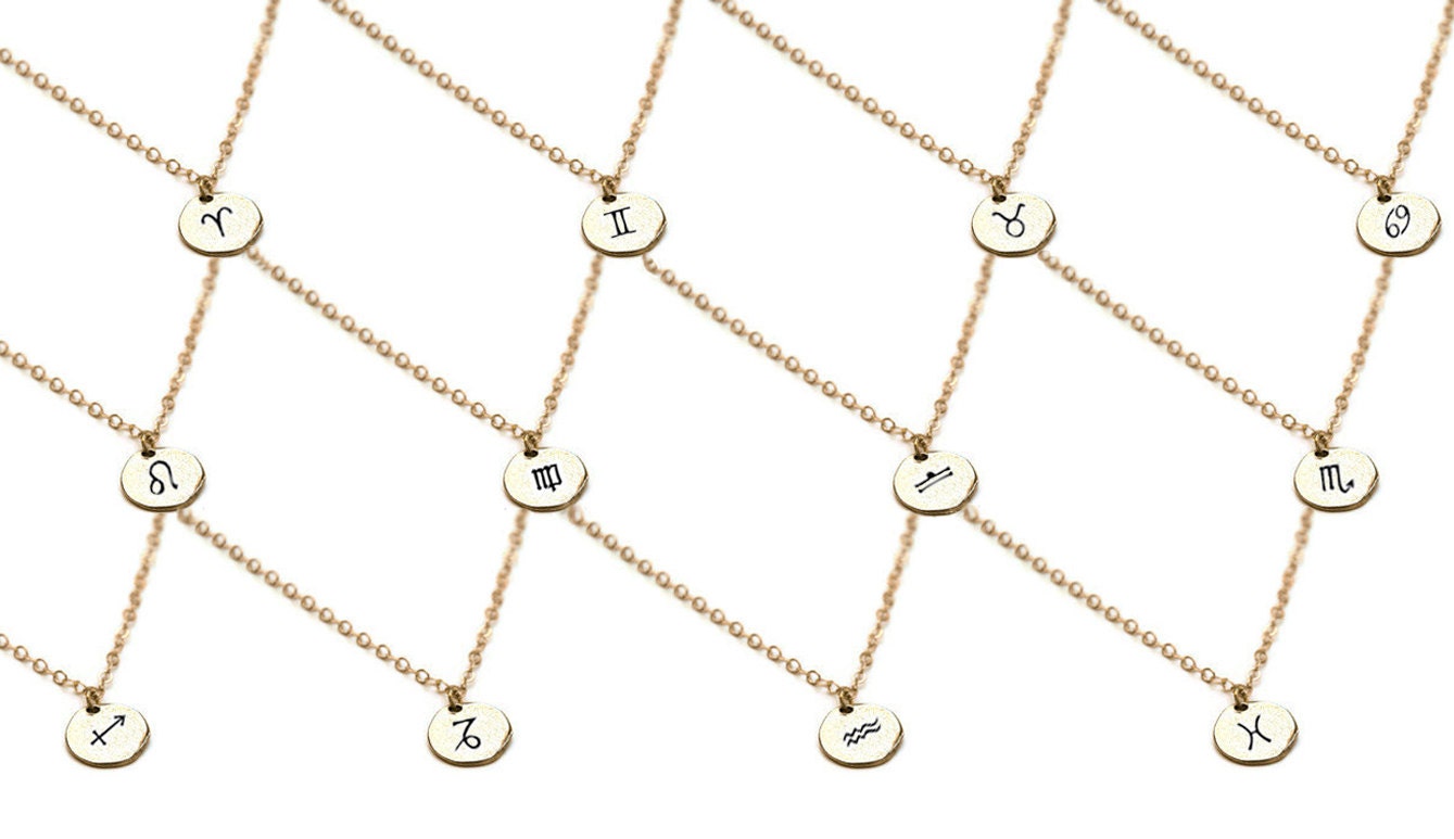 Personalized Zodiac Sign Charm Gold or Silver