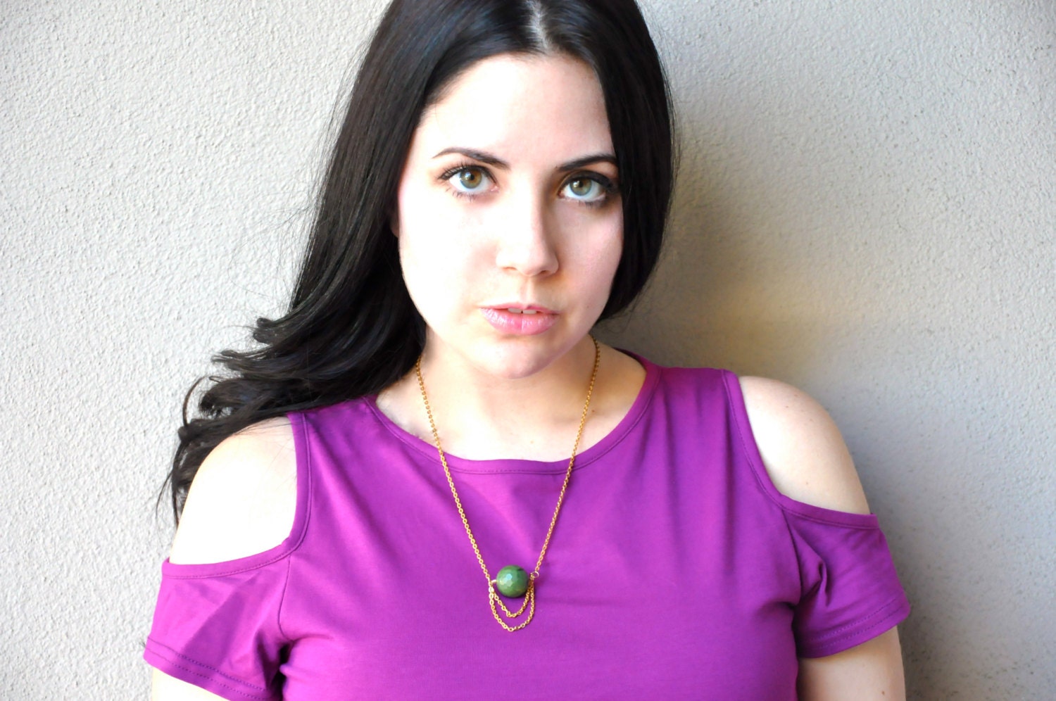 Jade and Gold Chain Pendant Necklace