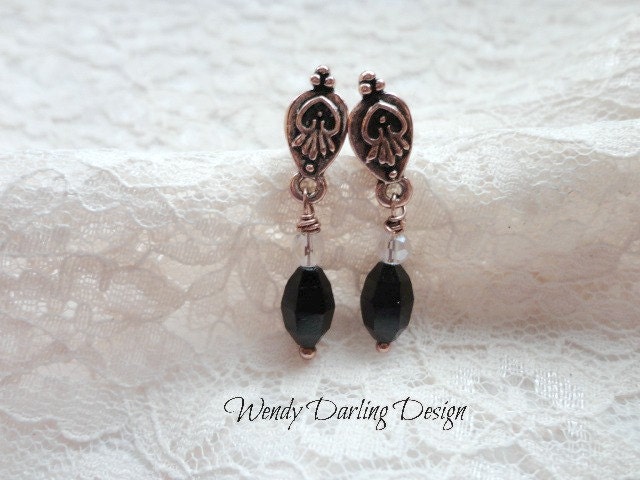 4g Organic 'Copper Dreams' Crystal & Jet Dangle Plugs