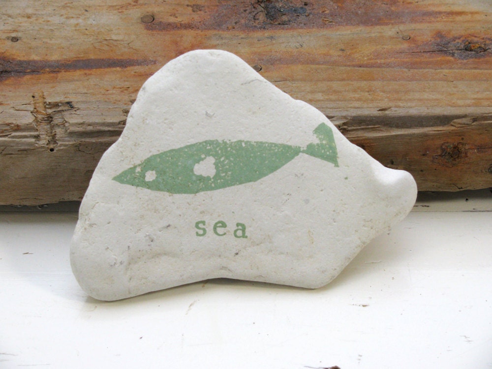 Paper Weight Beach Pebble  - Sea - Inspirational Office Decor