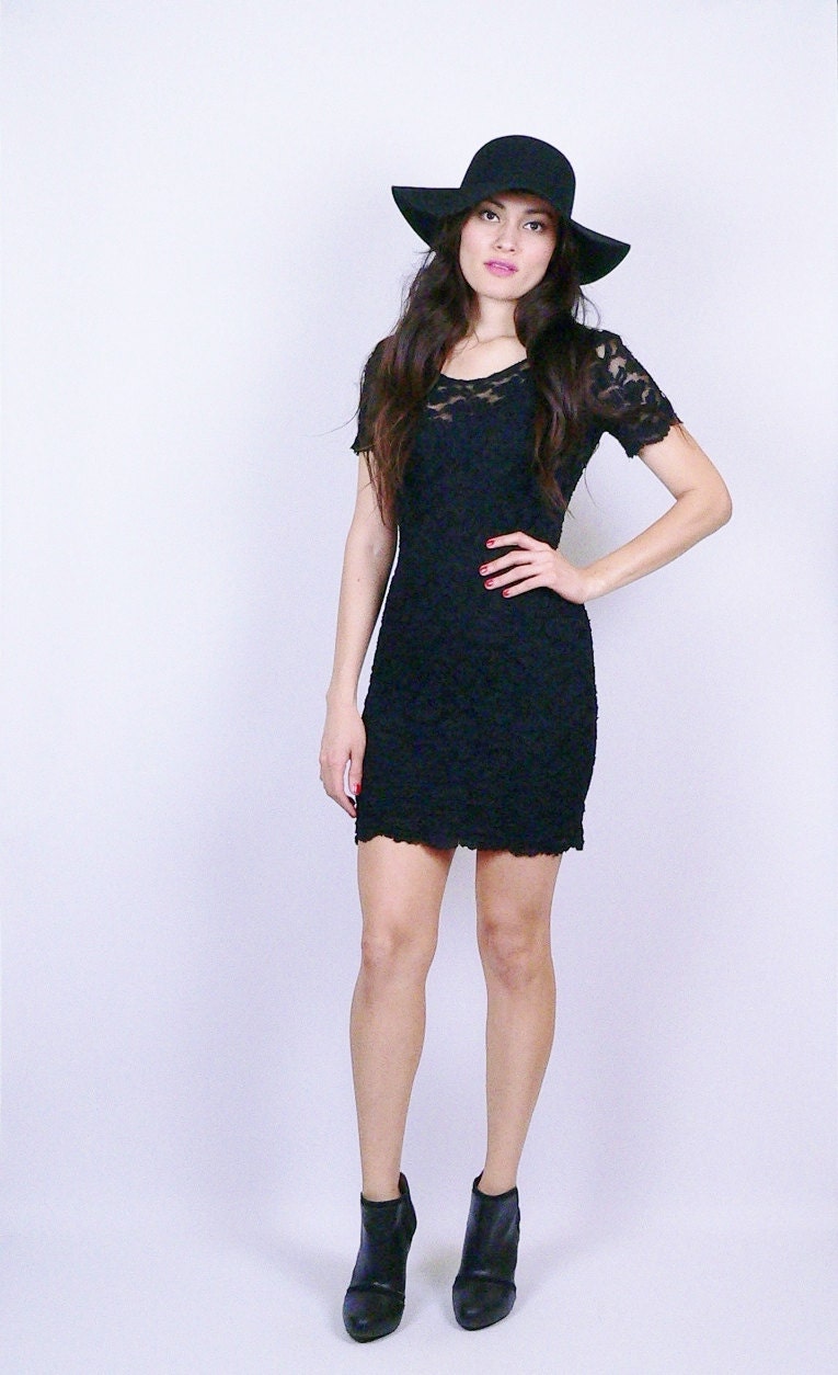 Black Lace Mini Dress Bodycon