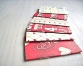 Mother's Day Notebooks: 6 Tiny Journals Set, Hearts, Love, For Her, Mom, Gift, Journals, Jotters, Red, Mini Journals, Small - Set of 6