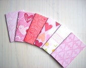 Mother's Day Notebooks: 6 Tiny Journals Set, Hearts, Love, For Her, Mom, Mother, Pink, Journals, Jotters, Bright, Mini Journals - Set of 6