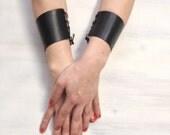 couple black leather bangle - wrap bracelets with strings