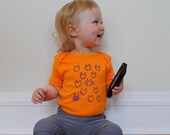 Unisex baby onesie, hand-printed