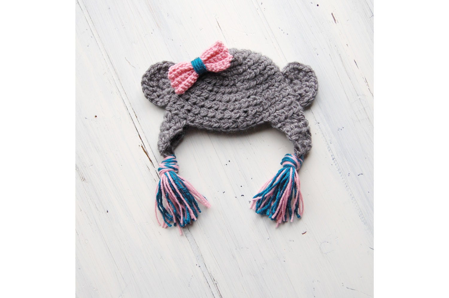 Crochet Monkey Hat with Bow