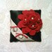 Ring Bearer Pillow, Ring Pillow, Ring Bearer Pillow, Ring Cushion, 5 1/2 X 5 1/2, Red and Black Wedding