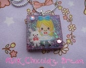 Alice in Wonderland Resin Necklace