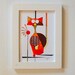 Original Retro Mod Cat Painting, 5x7 print,   COLBY, mid century modern style, Atomic Cat Art