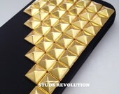 gold studs black matte iPhone 4s case two pieces very protective for apple phone fit to every carriers