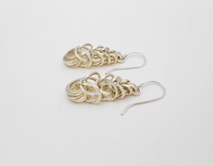 Silver Earrings, Graduated Byzantine, Pyramid, Tapered