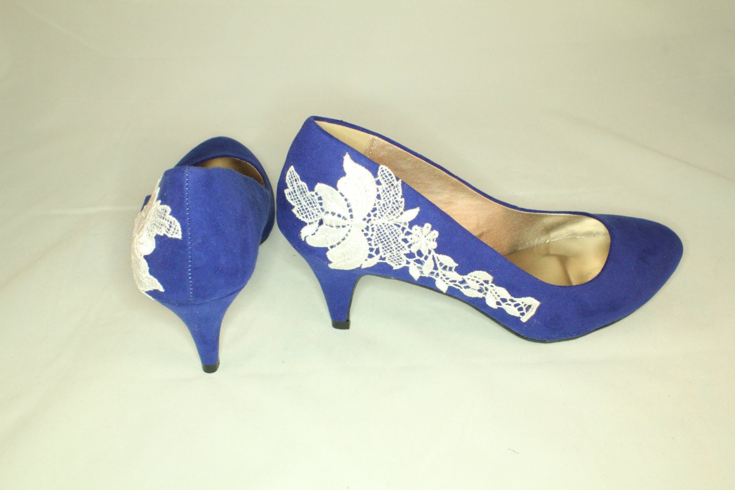Royal Blue Lace Bridal shoes (RESERVED FOR Adrienne)