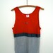 New Balance Tank Top / red nylon & gray mesh / vintage running shirt
