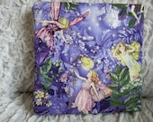 Baby / Girls Nursery / Bedroom  Flower Fairy Purple covered Canvas / Mount / Picture. Hand Made