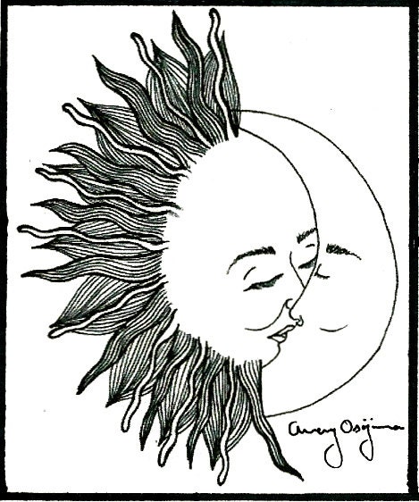 Kissing Sun & Moon Sticker