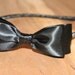 Double Layered Black Satin Bow Headband. Baby Bow Headband. Alice in Wonderland Headband. Girl Headband. Newborn Headband, Photo Prop.