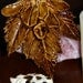 Ceramic Wall Hanging  "Spirit of the Forest"  Maple Leaf. Glazed and High Fired Natural Brown