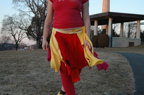 CUSTOM ORDER Up-cycled Wrap Skirt - Reclaimed T-Shirts