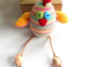 Toy for Baby - Toddler Wood Sensory Toy - Chick Egg - Yellow, Pink, Green, Blue, Red - Shower Gift for Baby