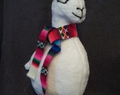Hipster Llama with scarf and glasses