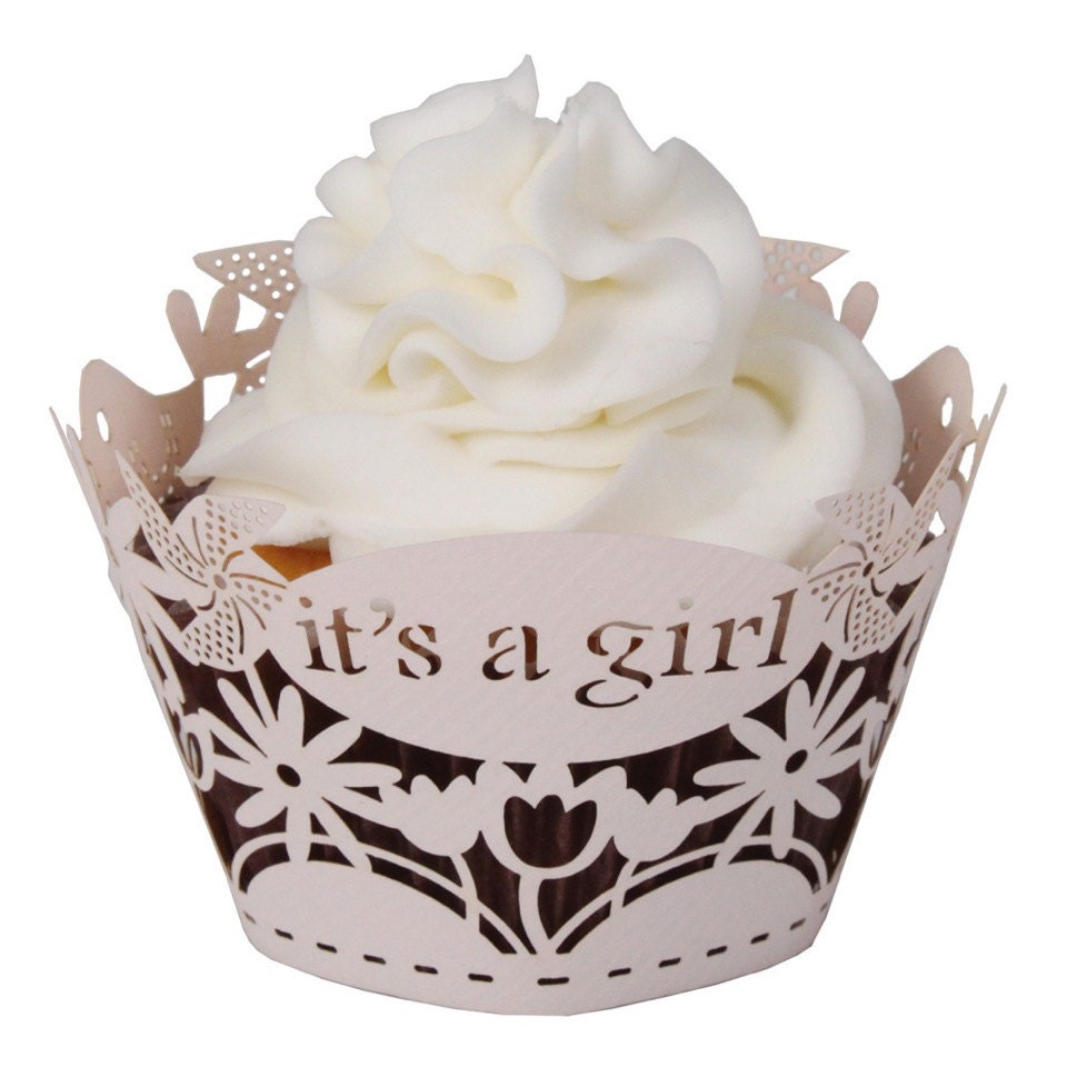 Its A Girl Pink Cupcake Wrapper (Set of 12) Il_170x135