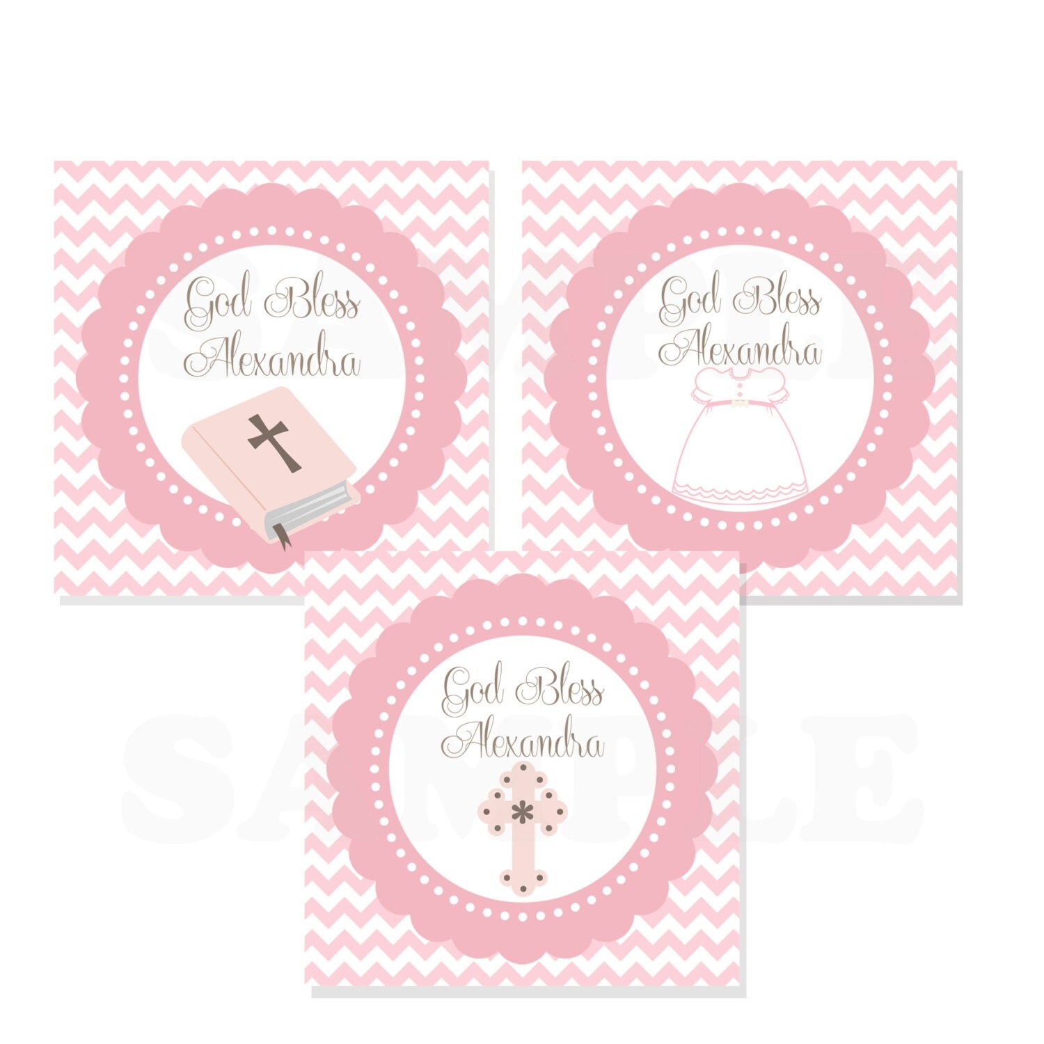 Personalized Baby Girl Baptism / Christening Favor Tags -Printable DIY Il_170x135