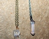 Single crystal quartz necklace. Aura angel or clear quartz.
