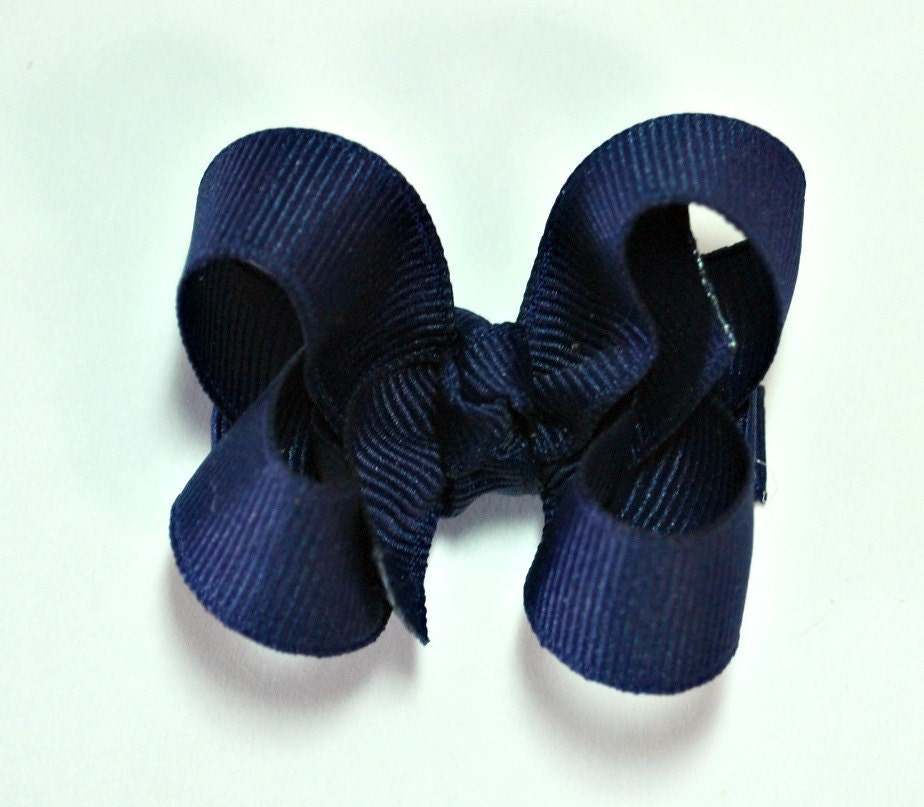 Light Navy 2 inch Girls Hair Bow - Baby Girl Hair Bow -Solid Color Boutique Bow on Alligator Clip Barrette