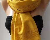 Lace scarf - Elegant scarf - Classy scarf - mustard