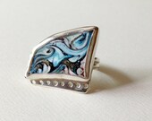 ON CONSIGNMENT Piano- Enameled Bezel Set Ring
