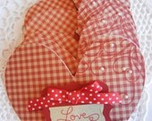Handmade Valentine card set of 5 with red gingham paper and  "Love"