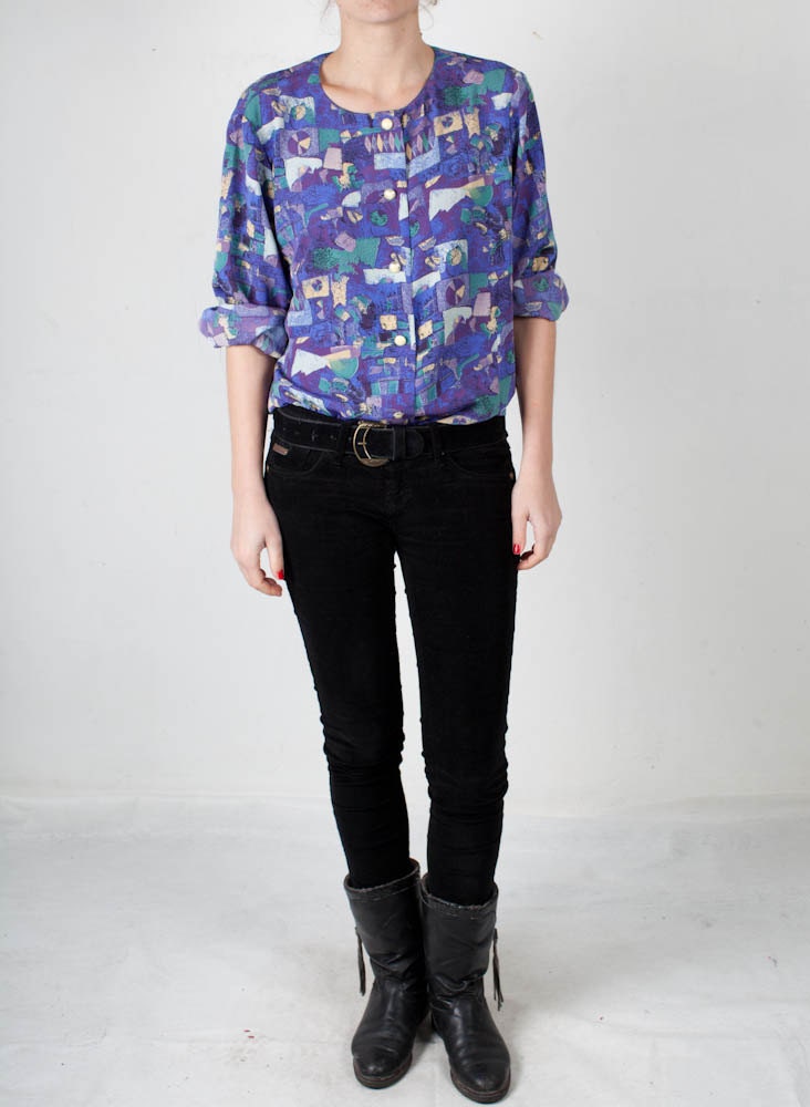 20% SALE Vintage purple blouse size small / medium
