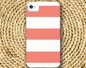 Wide Stripe Barely-There Snap-On Hard Plastic iPhone 4 Case in Coral (In Stock & Ready to Ship)