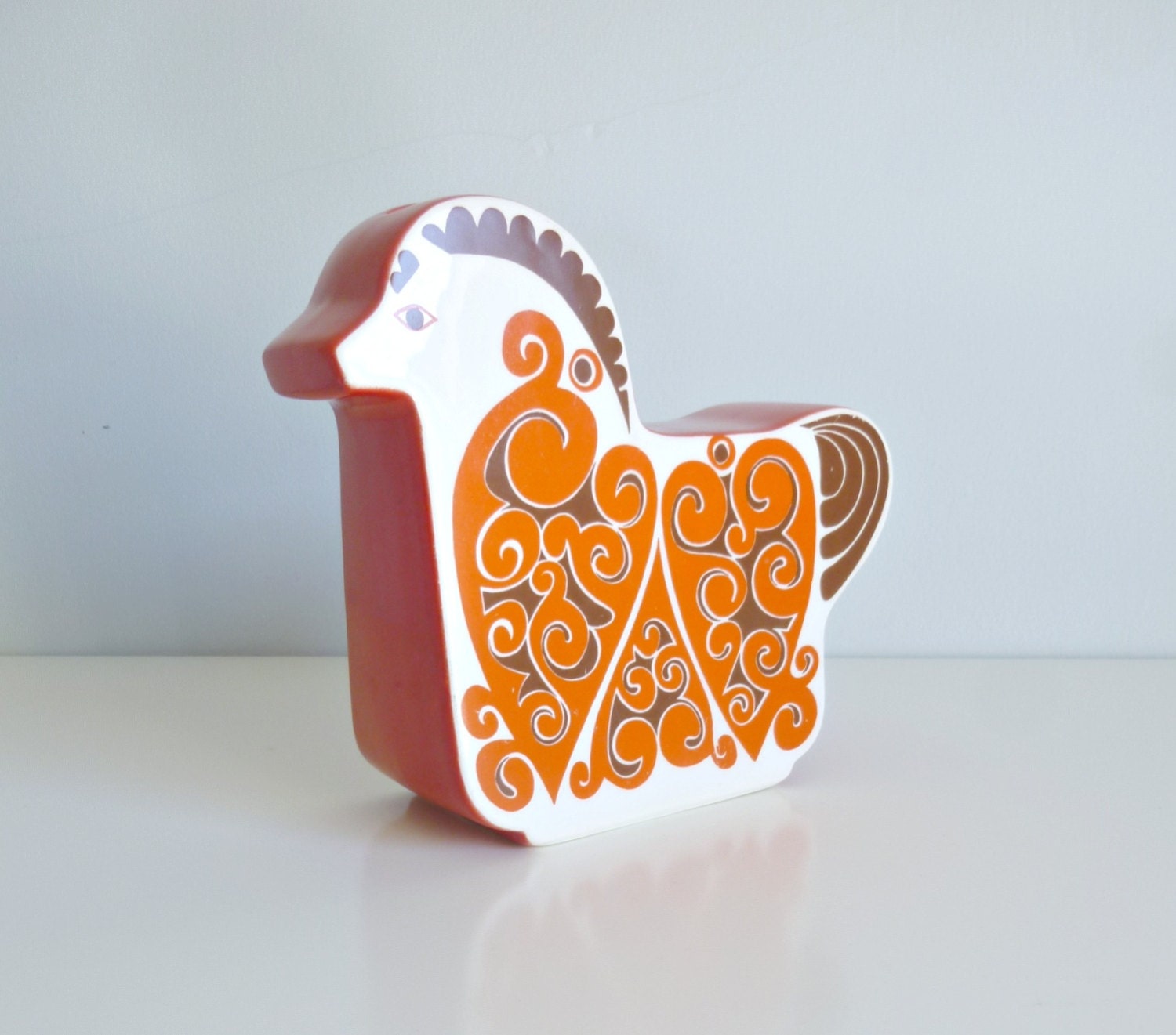 Mid Century Modern Money Box - Red Horse - Carltonware UK - Children, Baby, Nursery, Mad Men, 1960's home decor, Retro, Eames Era