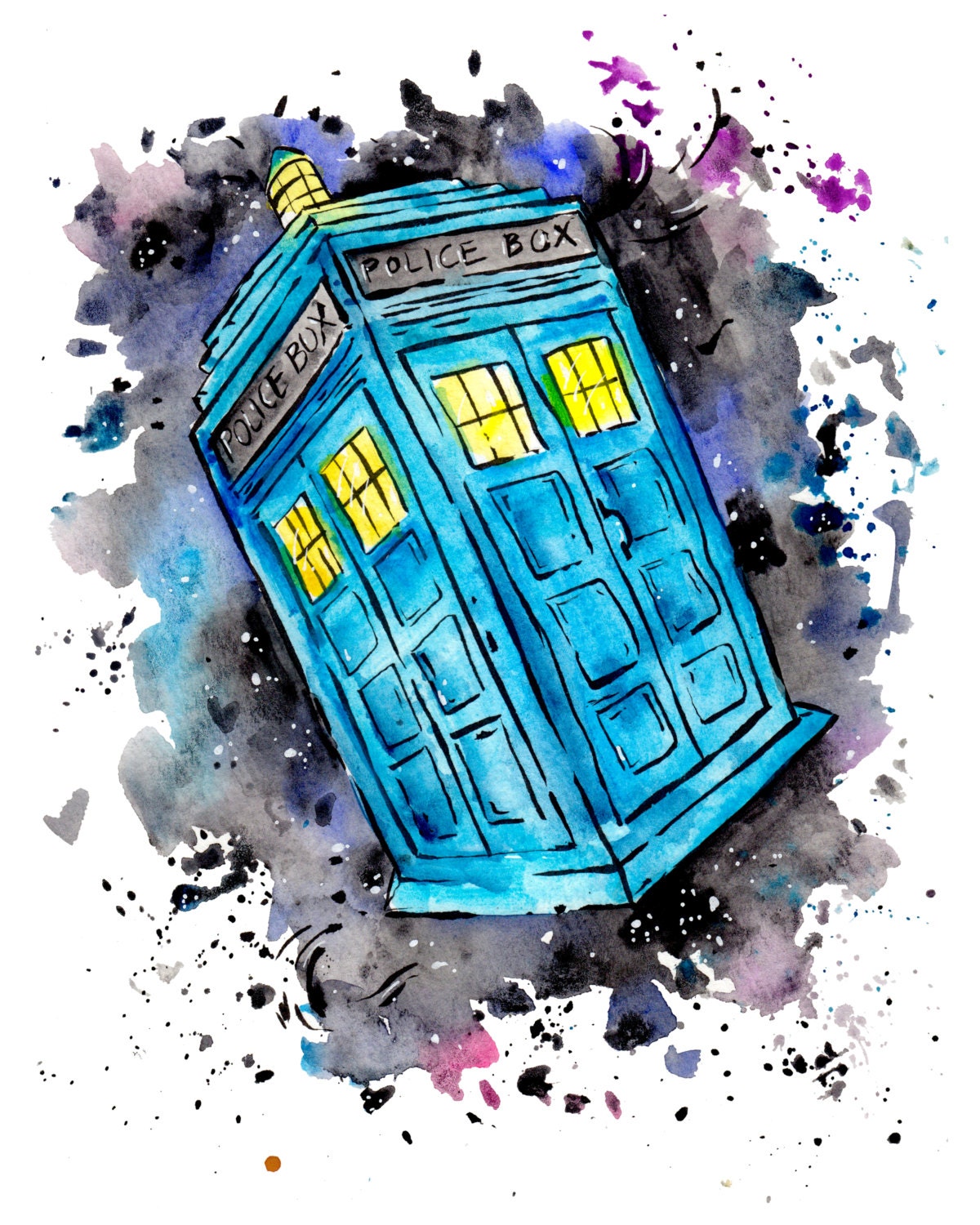 Tardis - Doctor Who Print, 8.5x11 inch inkjet print
