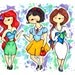 Disney Girls Print, Ariel, Snow White, Belle 8.5x11 in, disney disneyland art painting watercolor the little mermaid