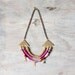 Statement rope necklace " Rosie" with hand crafted brass triangles