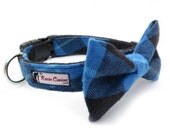 Blue & Black Flannel Plaid Collar w/ Soft Fleece Lining