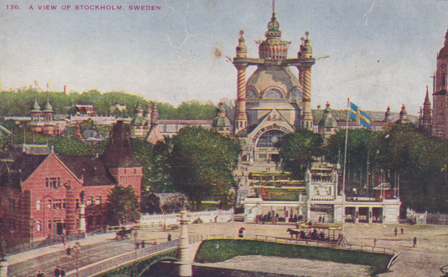 STOCKHOLM, SWEDEN - Vintage Unused Postcard, 1910s, Venice of the North