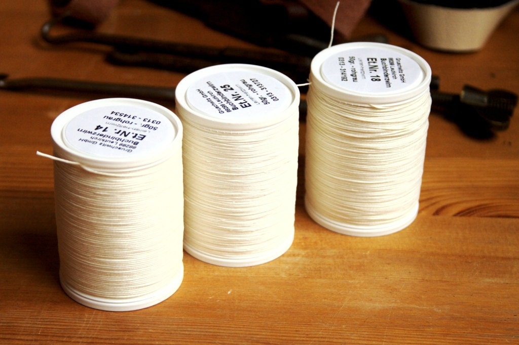50g Spool of Professional Bookbinding Thread, 100% linen