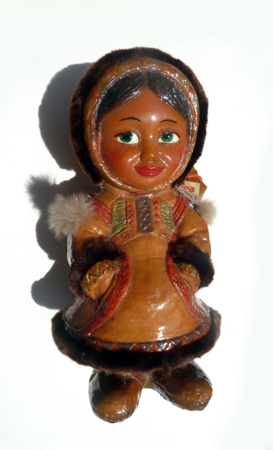 HP NABER ALASKA Doll Original with Natural Furs Hand Made Hand Carved One of a Kind Collectible