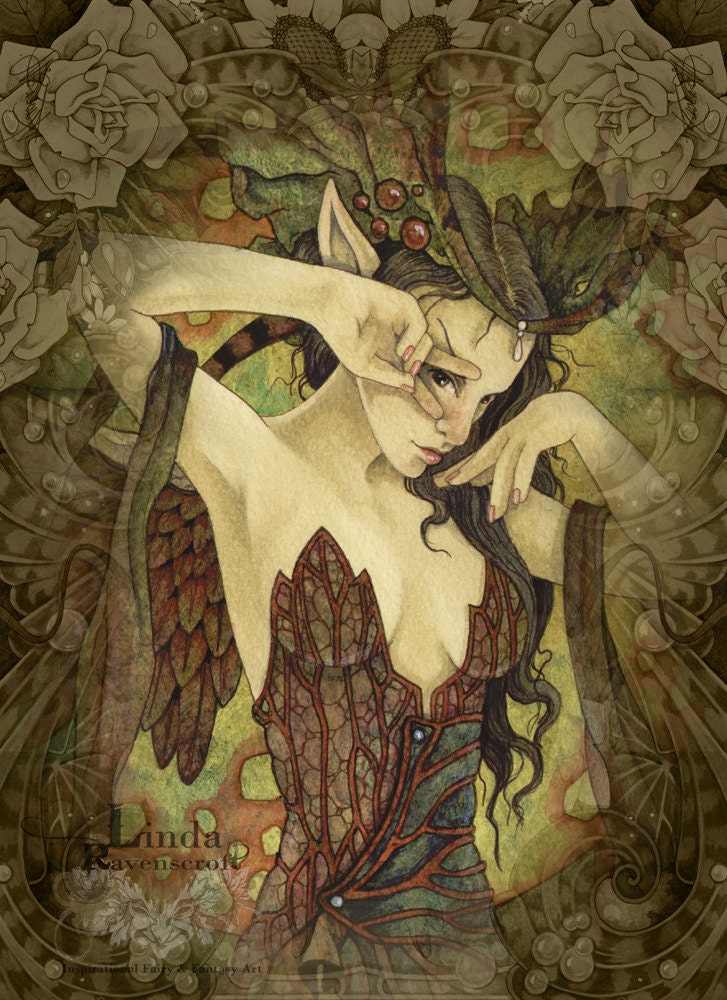 SECRETS - INSIPIRATIONAL ART - signed prints by Linda Ravenscroft - The Keeper of Secrets - we all need someone to share our secrets with