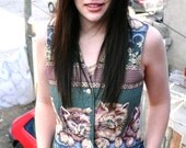 70s Cat / Kitten / Kitty Fitted Button Up Vest