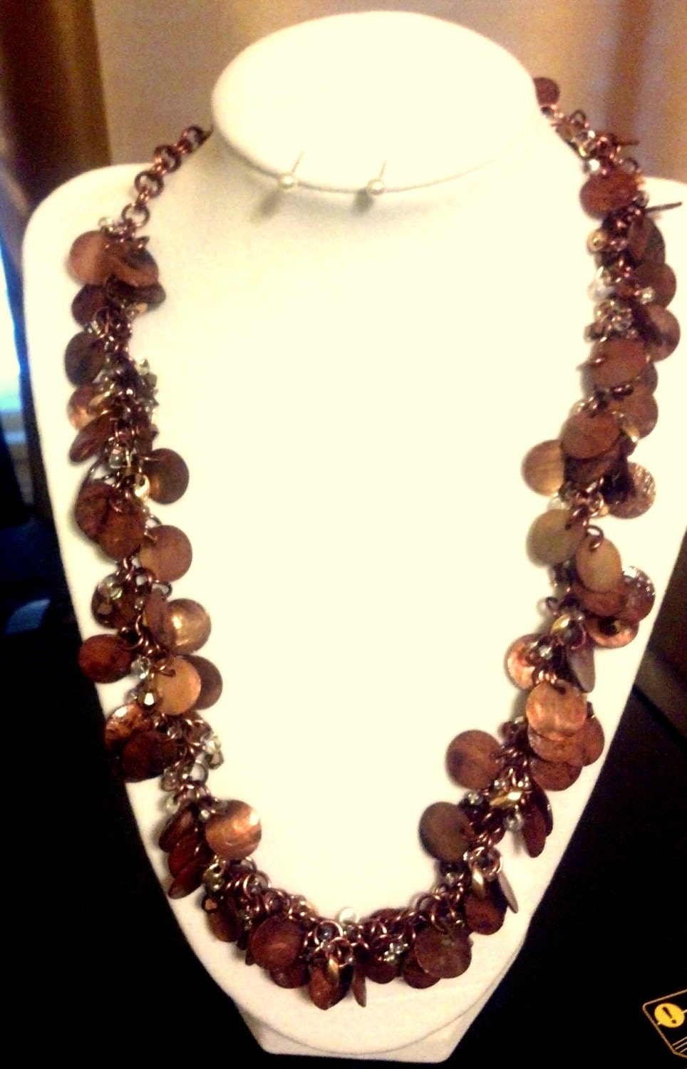 Copper Penny Shaggy Loop Chainmaille Necklace