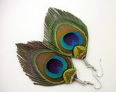 Boho Peacock Feather Earrings, peacock earrings, fether jewelry accessories
