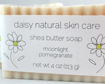 Shea Butter Soap, Moonlight Pomegranate, One Bar, 4 oz. - handmade, natural, vegan