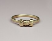 Bow Ring in 14K yellow gold, Ribbon ring in 14K yellow gold, Gold bow ring, Fine jewelry gift for Her