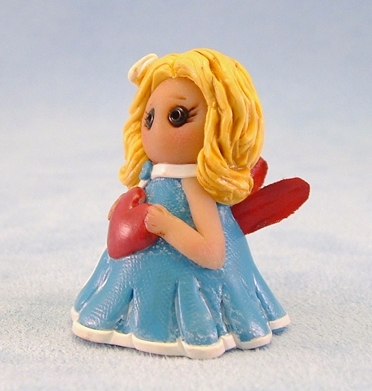 Art Doll, Heart, Pixie Fairy Fantasy, Americana Red White and Blue, Art Doll Miniature