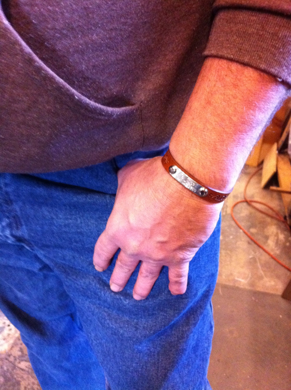 Unisex Medic Alert- Hand-Tooled Leather-Fathers Day Gift - Mothers Day-Grandparents Day